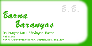 barna baranyos business card